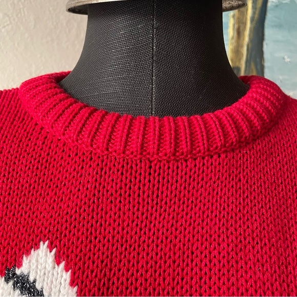 Vintage 1980s acrylic blend cute Christmas knit sweater size small - Picture 6 of 9
